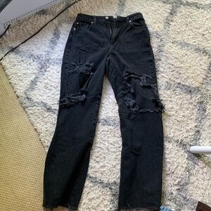black garage ripped jeans